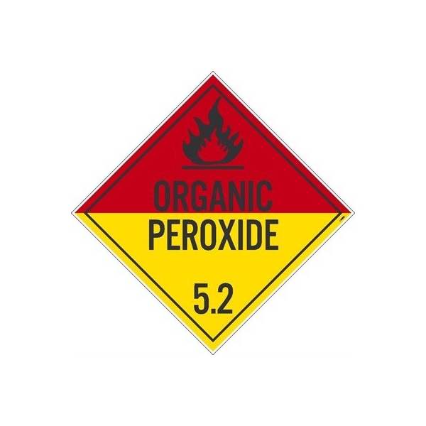 Nmc Organic Peroxide 5.2 Dot Placard Sign, Pk25, Standards: DOT 49 CFR 172, Hazardous Class 5 DL18P25 - main
